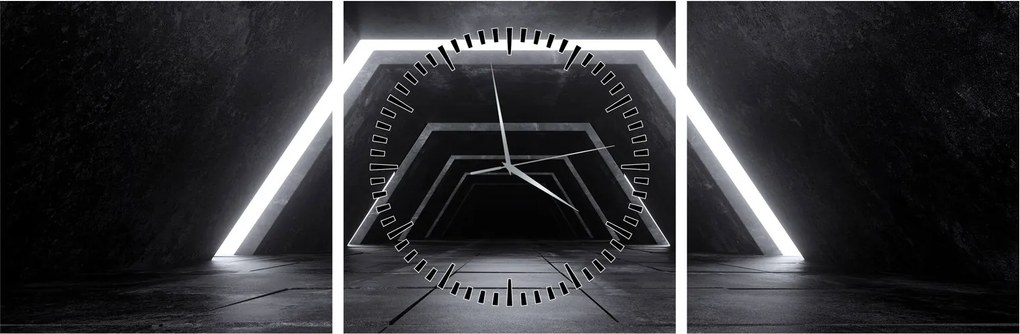 Kép - Futurisztikus alagút (órával) (90x30 cm)