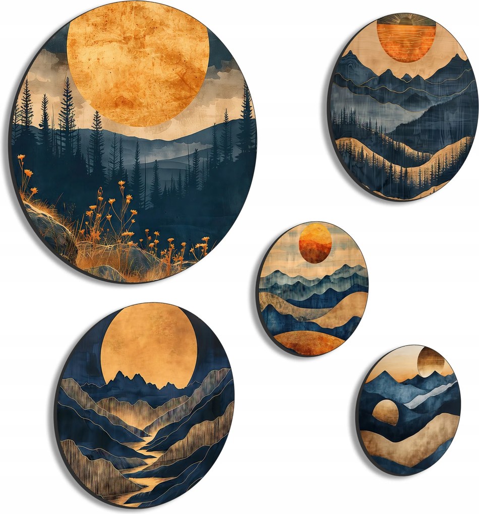 Festmények A Nappaliba Falikép Szoba Dekoráció Tájkép Naplemente