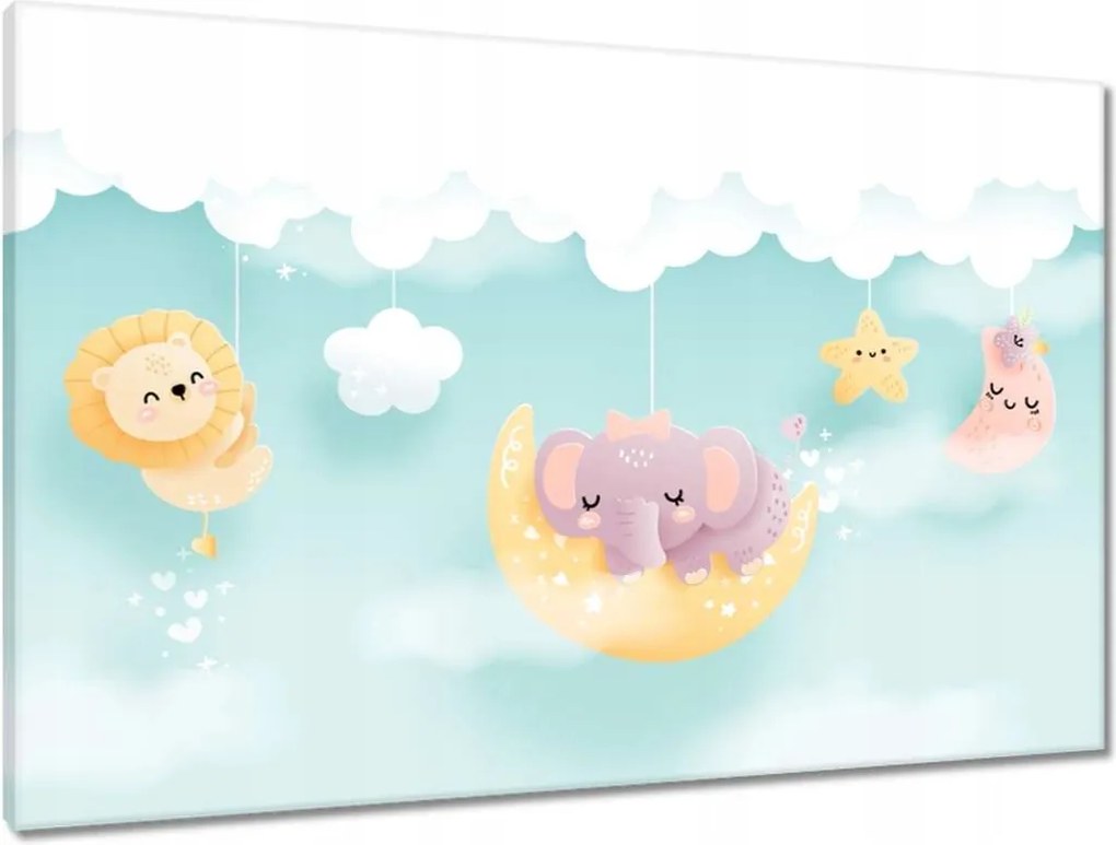 Vászonkép 90x60 Felhők és állatok