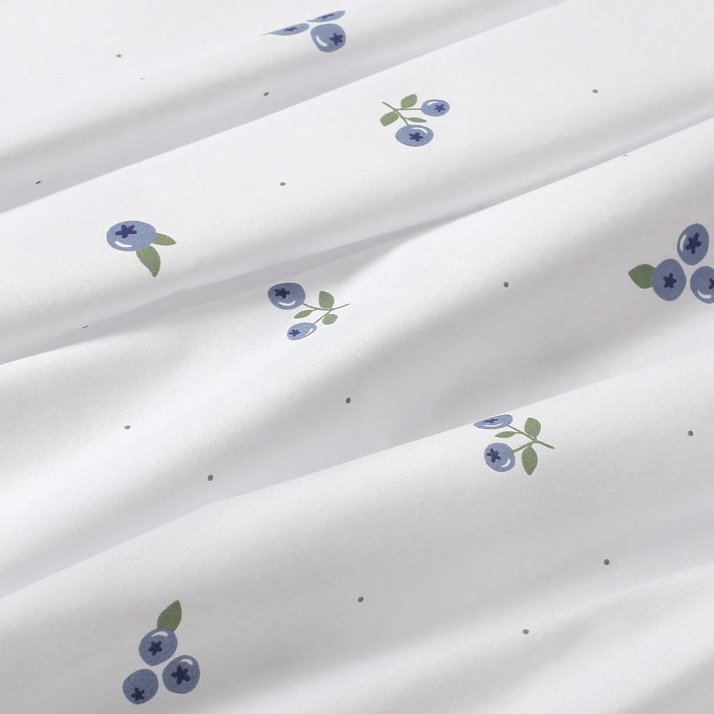 Goldea gyermek pamut ágyneműhuzat duo - áfonya mintás, lila színű hátoldal 140 x 200 és 70 x 90 cm