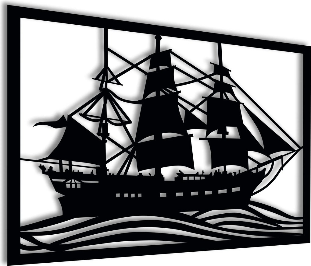 Fali dekoráció Hajó 84 cm Kalóz áttört panel