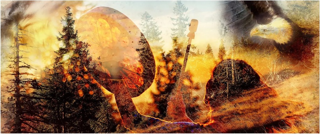 Kép - Sámán motívum (120x50 cm)