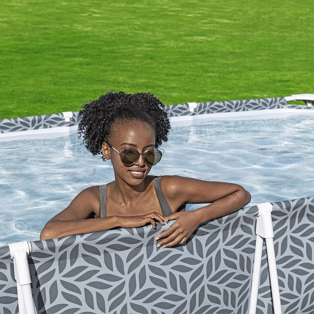 Bestway Turqouise Bay szögletes fémvázas medence szett 366 x 201 x 66 cm