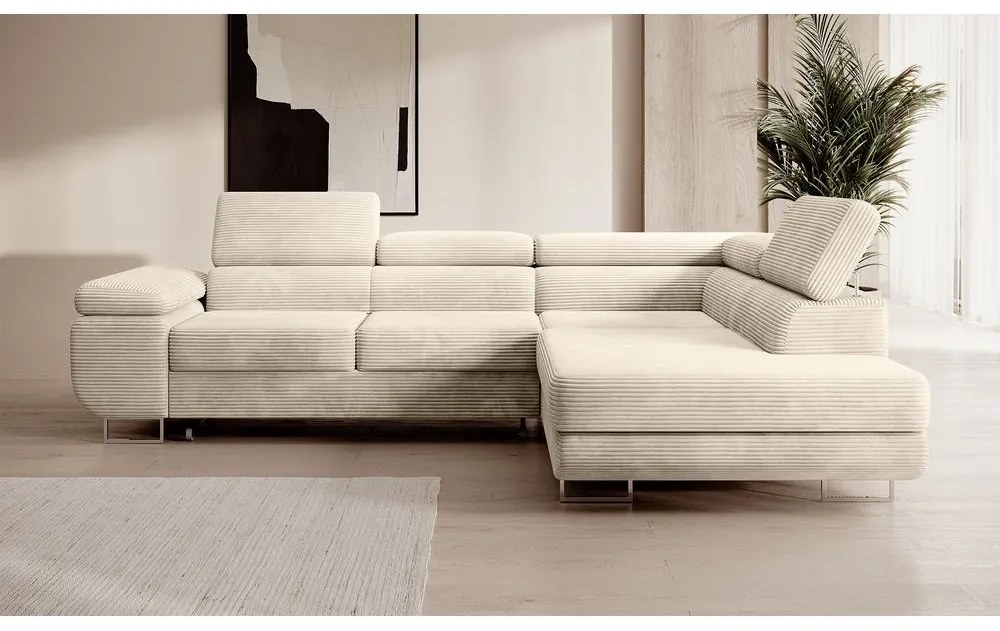 Sarokkanapé Stiletto (J) (világos bézs + ezüst). 1099689