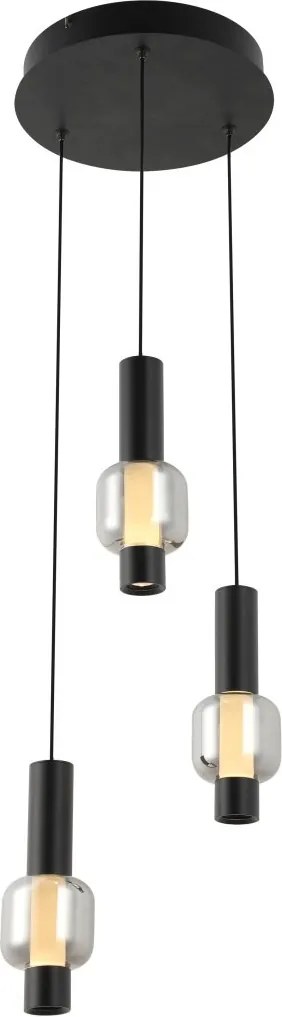 AVIANO LIGHTING 6224-0310 RONDA Többágú Függesztett Lámpa Fekete, Füstös LED IP20