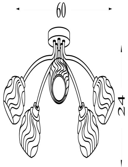Searchlight 11525-5SN - Felületre szerelhető csillár ASTRAL 5xG9/33W/230V matt króm