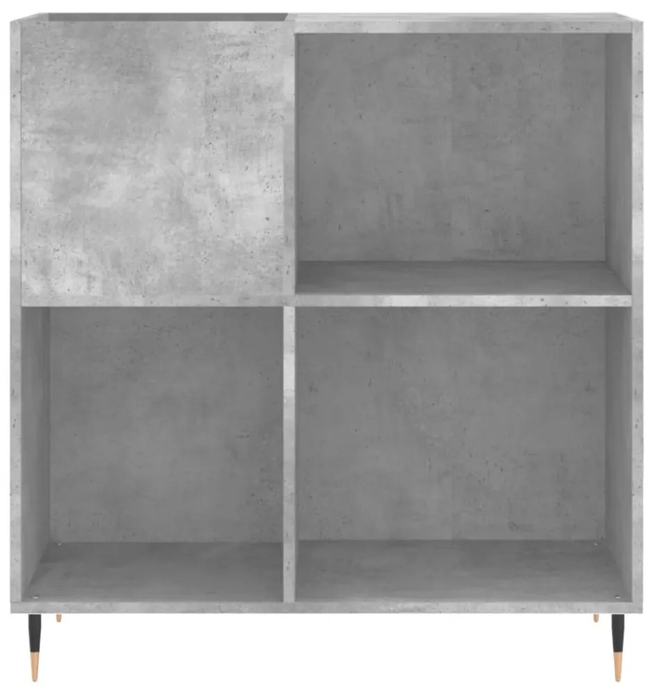 betonszürke szerelt fa hanglemezszekrény 84,5 x 38 x 89 cm