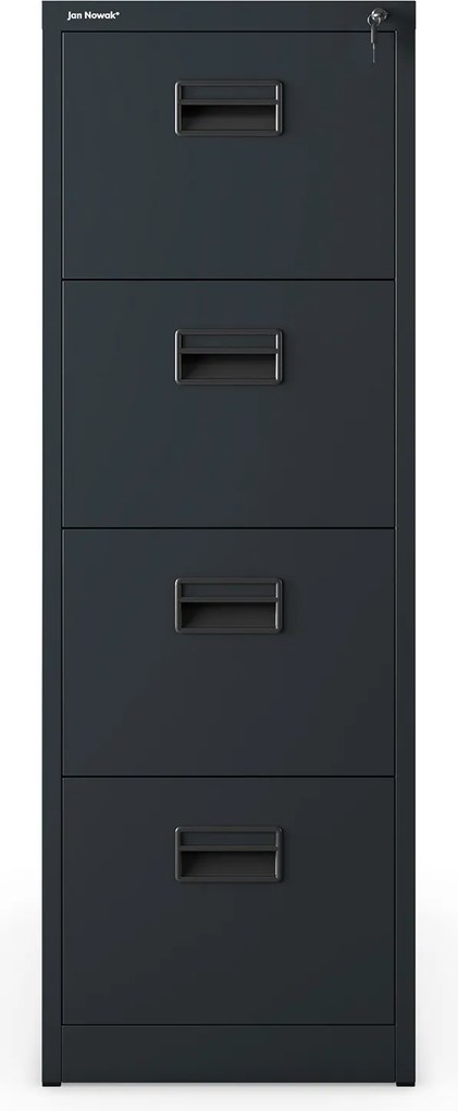 Fém iratszekrény 4 fiókkal, antracit, 460x1320x620 mm: SARA