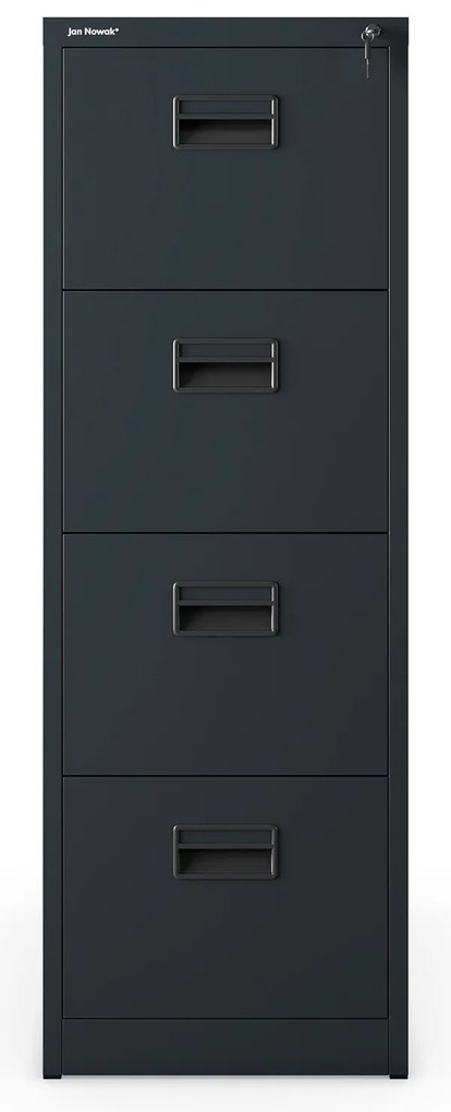 Fém irattartó szekrény, 4 fiókos SARA V4, 460 x 1320 x 620 mm, antracit