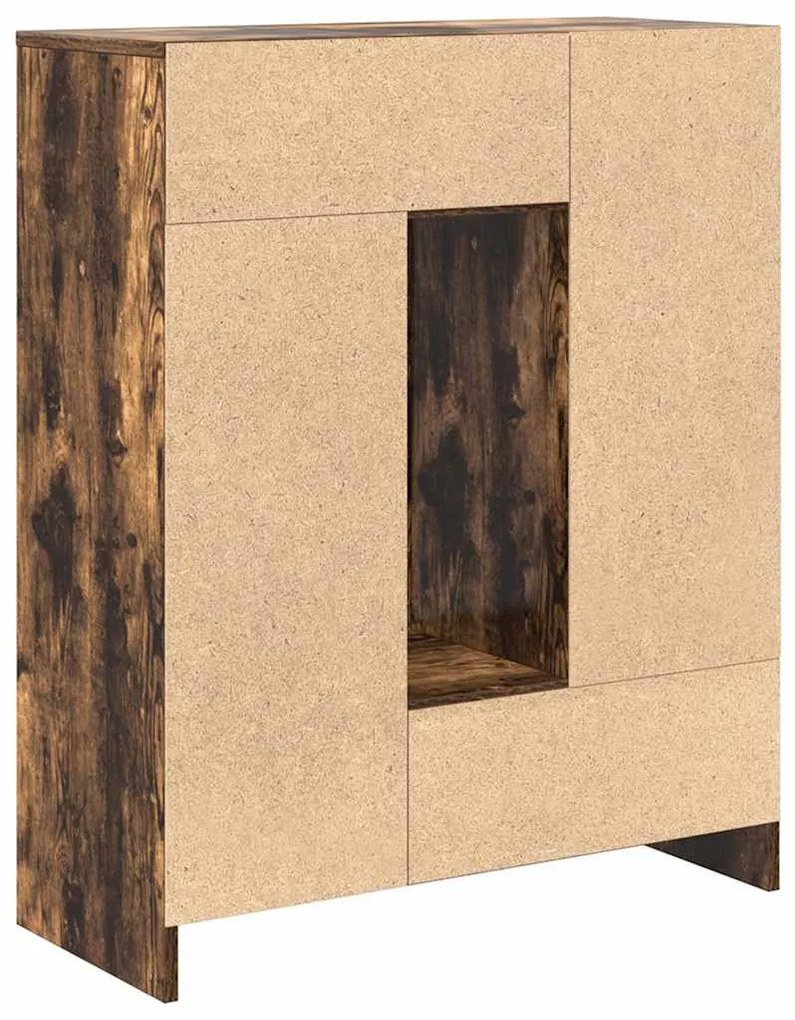 füstölt tölgy komód fiókokkal és ajtókkal 73x31x90 cm