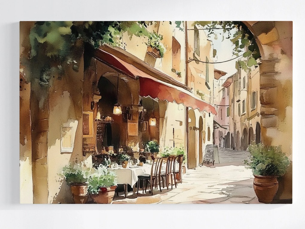 Vászonkép Canvas Város Utca Étterem Kávézó Trattoria 60x40