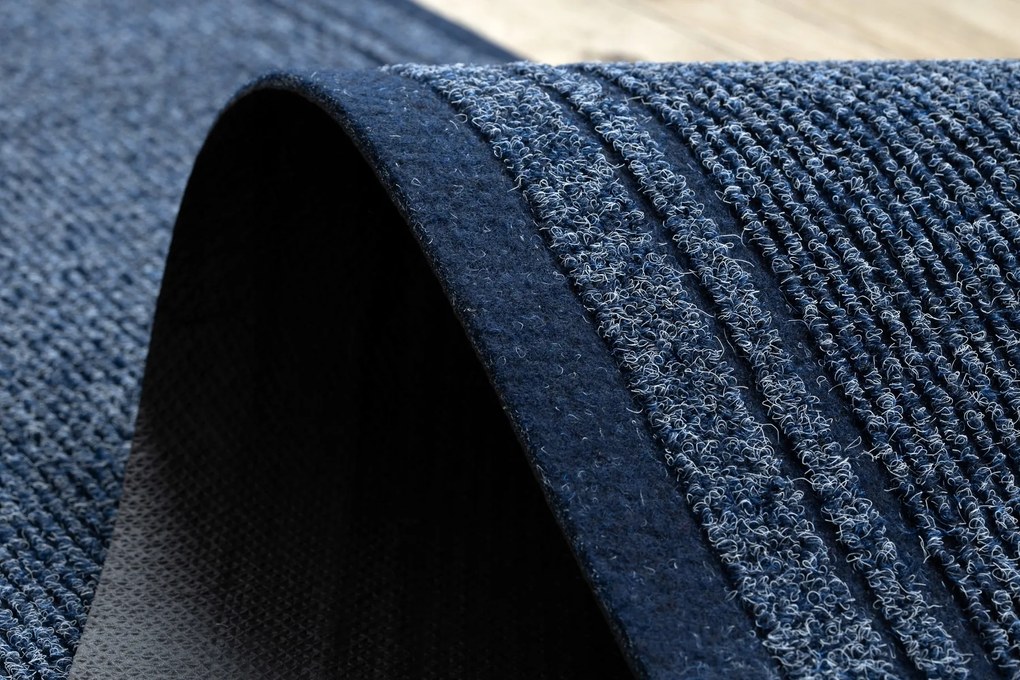 Lábtörlő csúszásgátló Malaga kék Univerzális Csíkos 66x430 cm