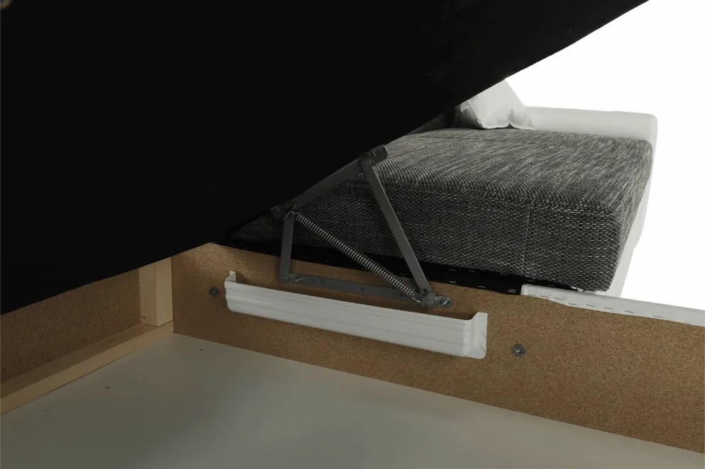 Ülőgarnitúra, fehér/szürke melír, balos, MINERVA