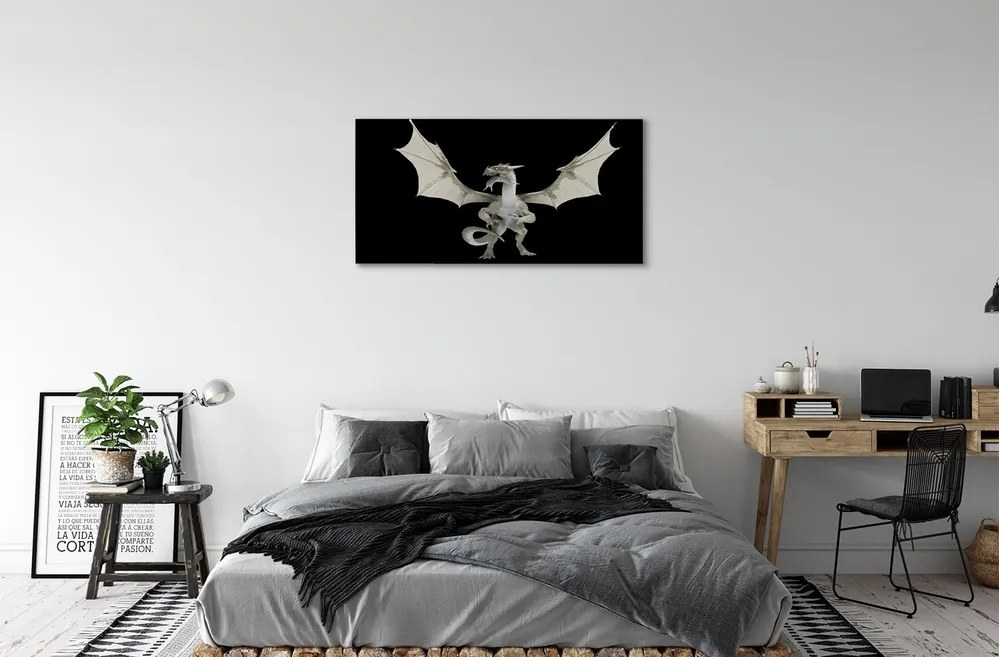 Canvas képek fehér sárkány 100x50 cm