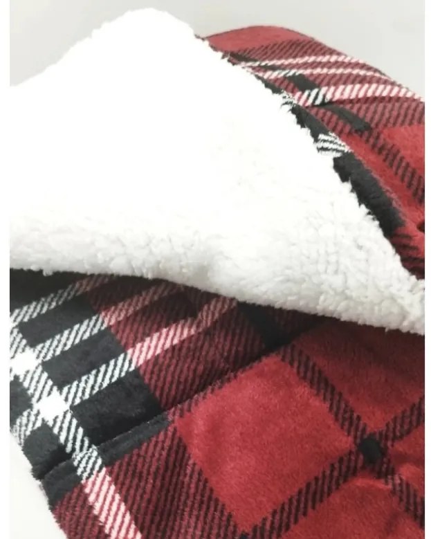 Luxus Extra meleg bárány takaró Káro piros mikroplüssből 150x200cm TiaHome