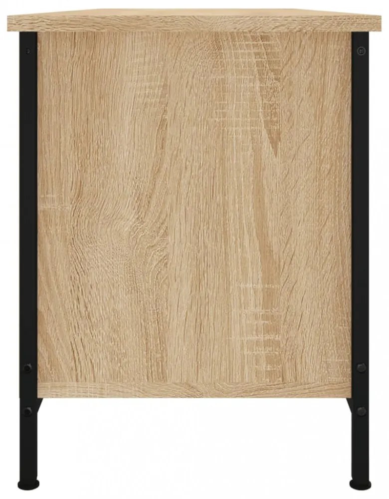 sonoma tölgyszínű szerelt fa TV-szekrény ajtókkal 102x35x45 cm