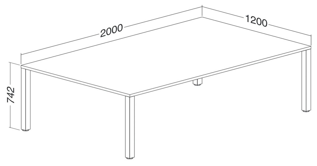 ProOffice tárgyalóasztal 200 x 120 cm, cseresznye