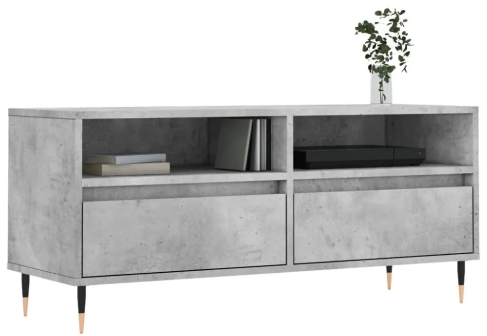 betonszürke szerelt fa TV-szekrény 100x34,5x44,5 cm