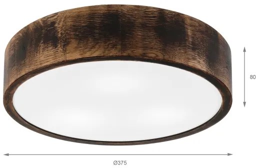 Fürdőszobai mennyezeti lámpa OAK SMOKY 3xE27/15W/230V IP54 37,5 cm tölgy/barna