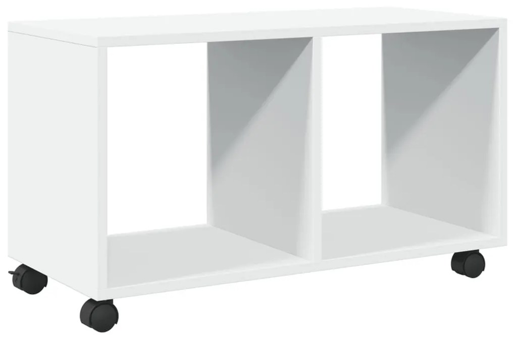fehér szerelt fa görgős szekrény 72 x 33 x 42,5 cm