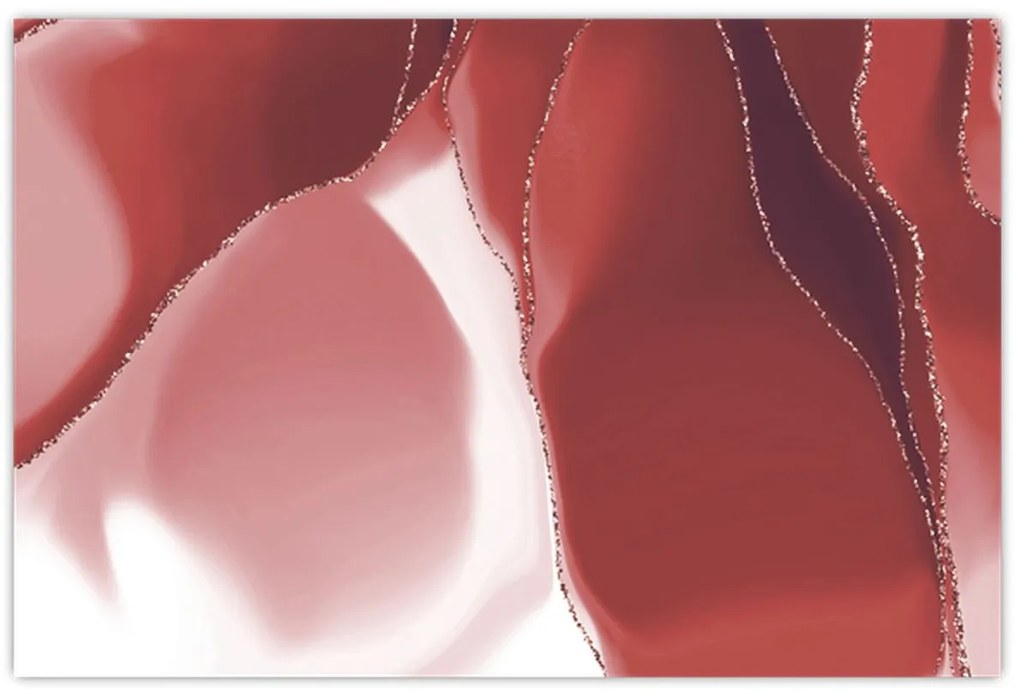 Kép - Piros absztrakt virág N⁰3 (90x60 cm)