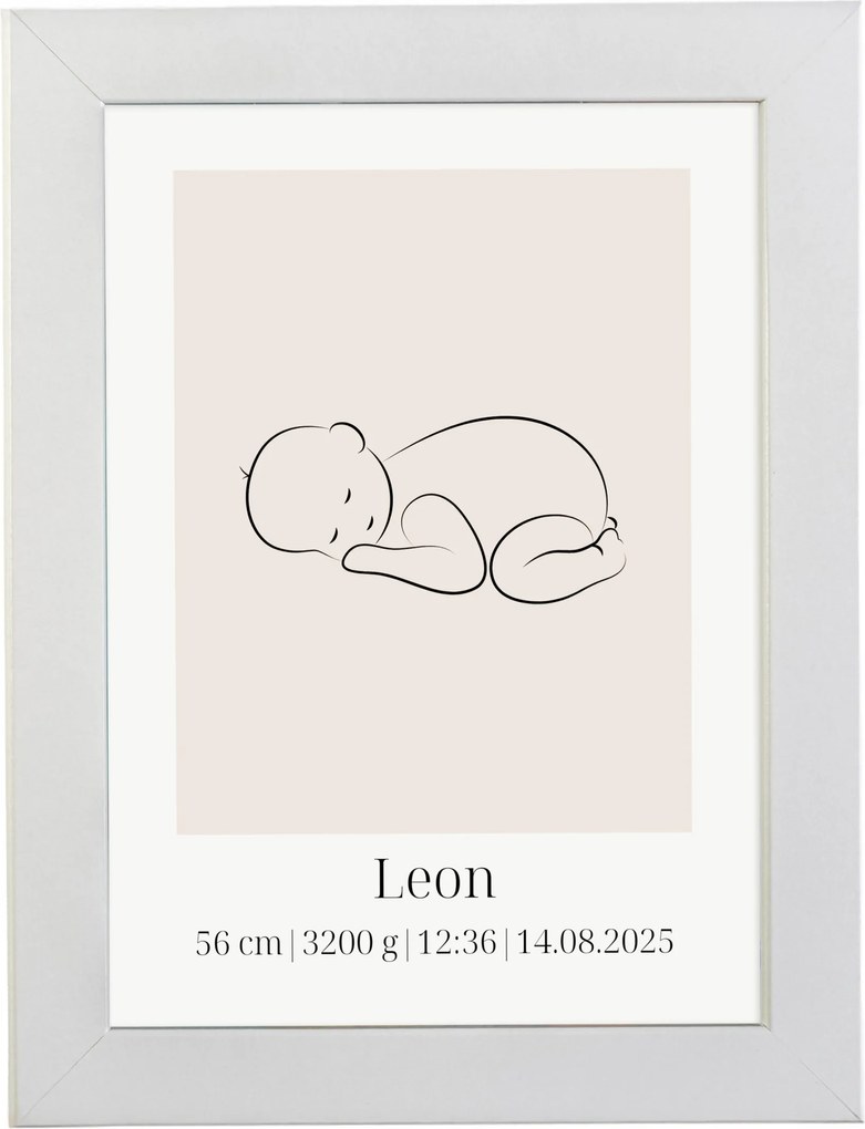 Gyerek képkeret 30x40 fehér Vienna Személyre szabható