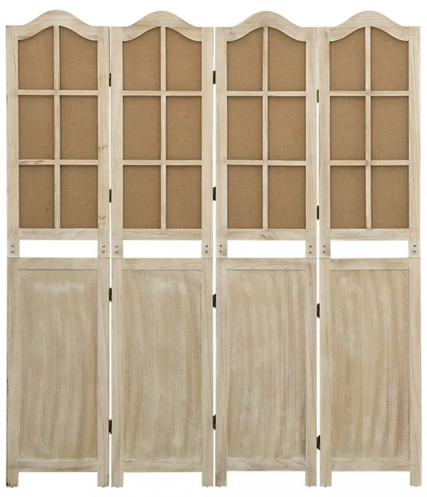 4 paneles barna szövet paraván 140 x 165 cm