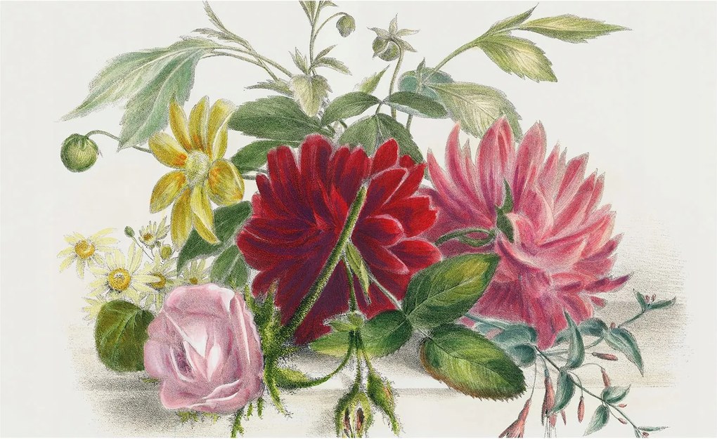 Fotótapéta Flizelin Dekoratív tapéta Virágos csokor 416x254 Ragasztó