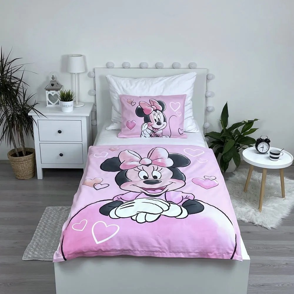 Pamut ágyneműhuzat babaágyhoz 100x135 cm Minnie – Jerry Fabrics