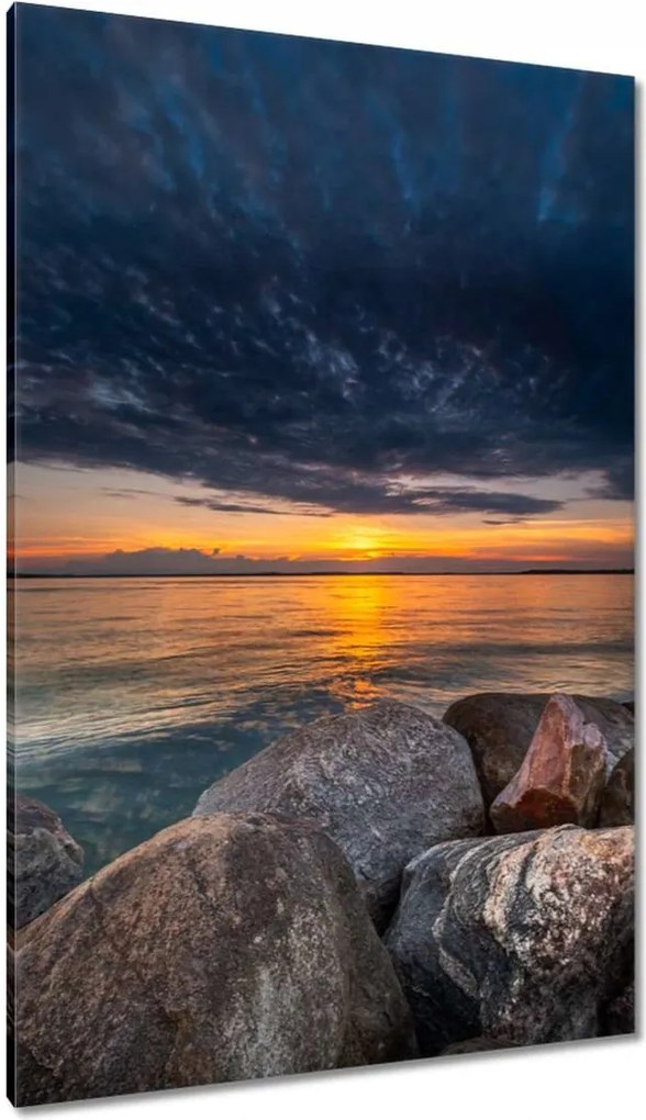 Vászonkép 80x120 Sziklák Tenger Nap