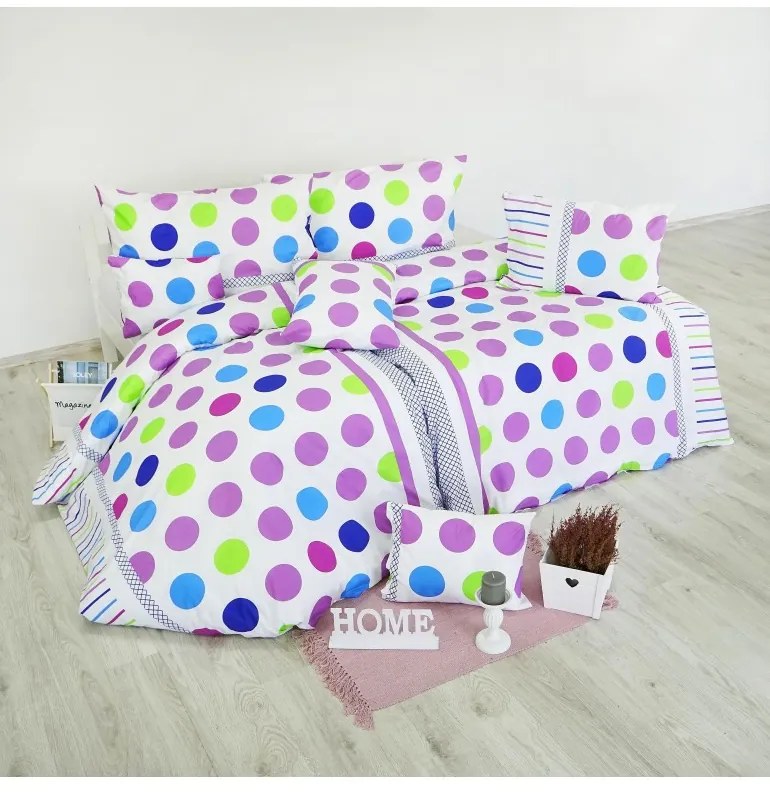 EMI Pera V3 lila ágyneműhuzat, A standard egyszemélyes ágy szett tartalma: 1x 140x200 + 1x 70x90