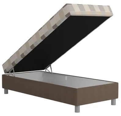 Kárpitozott ágy beépített tárolóval és matraccal GEORGE 90x200 cm barna