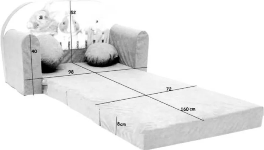 Gyerek kanapé Misty - szürke/kék B1 + Sofa gray-blue