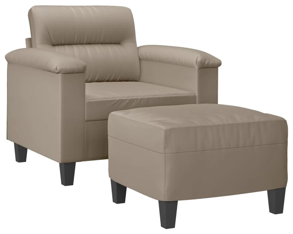 tópszínű mikroszálas szövet kanapéfotel lábtartóval 60 cm