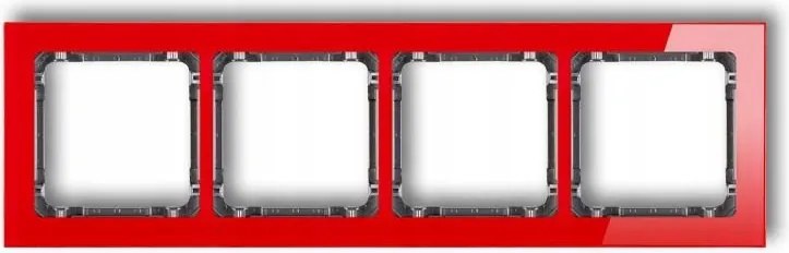 Üveg hatású keret 4x piros/grafit Deco