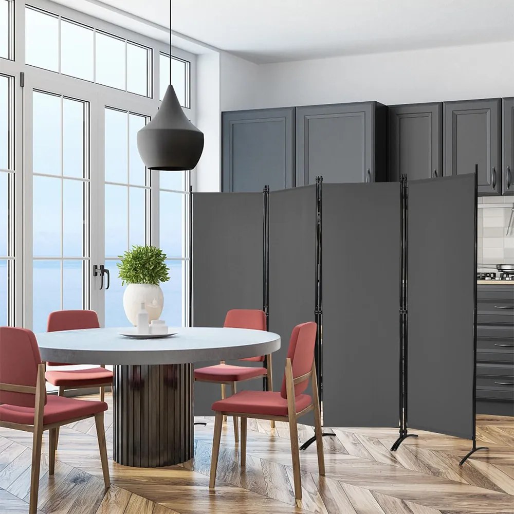 4 paneles paraván 173cm szürke