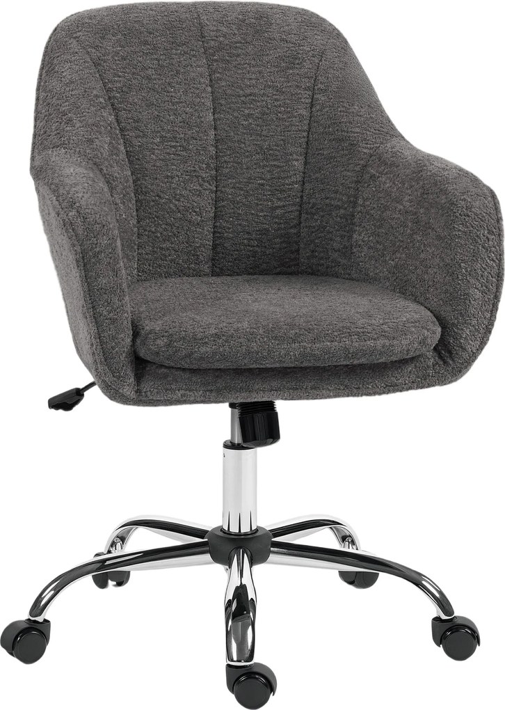HOMCOM ergonómikus snow-flannel irodai forgószék — állítható magasság, ívelt gombos háttámla, hintázó funkció, szürke | Aosom