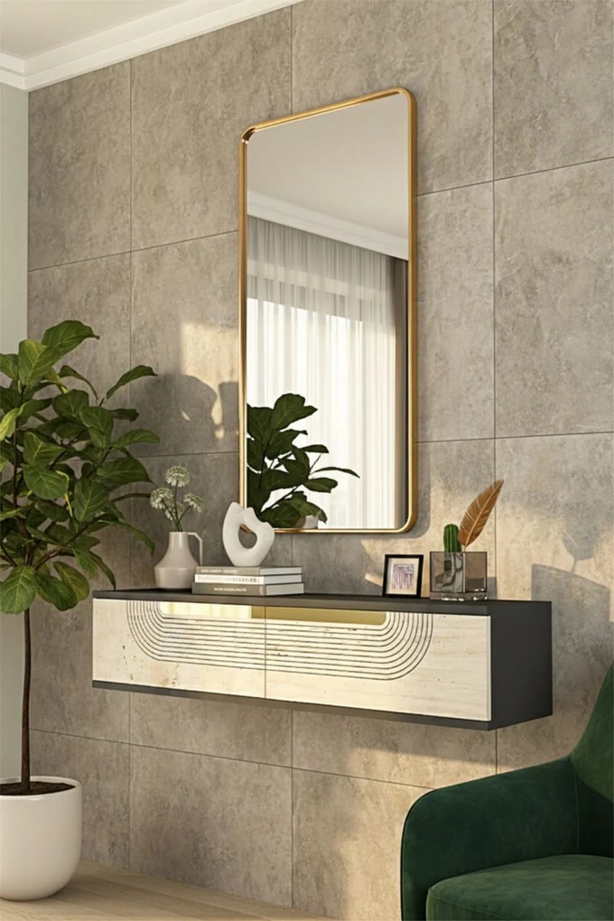 Meyra 120 - Anthracite, Travertine, Gold