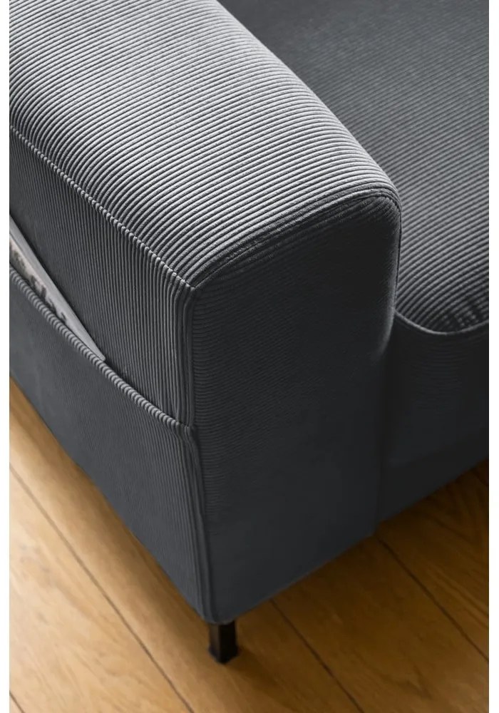 Sötétszürke kordbársony fotel Lofty Lilly – Miuform