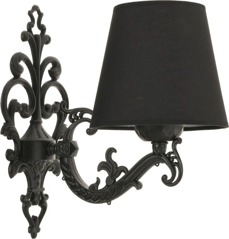 Claire fém fali lámpa, fekete, 24 cm