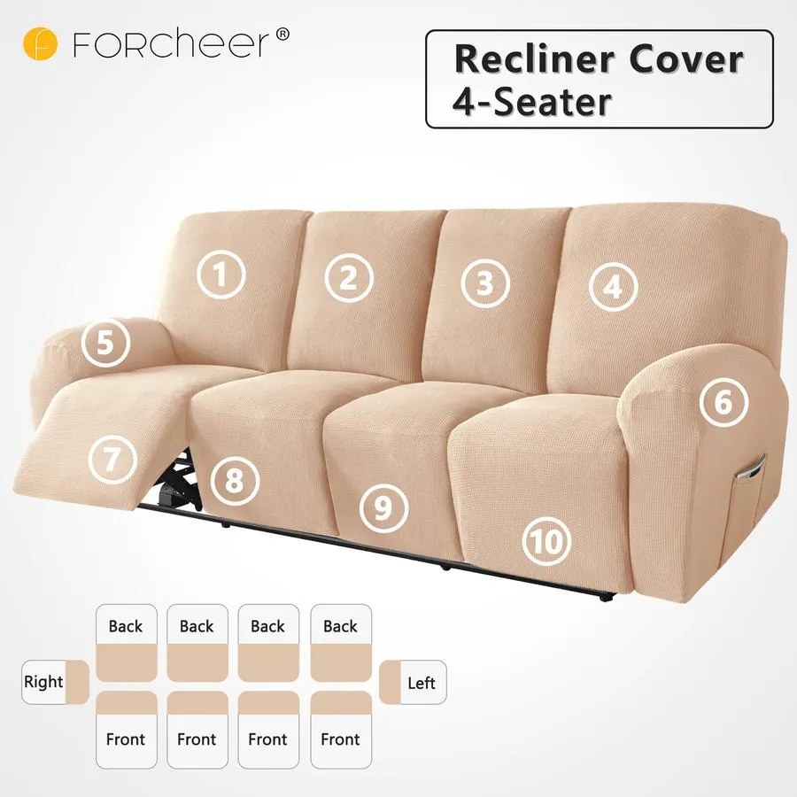 Relax Fotel Huzat (enyhén vízlepergető, 4 üléses, bézs, rugalmas)