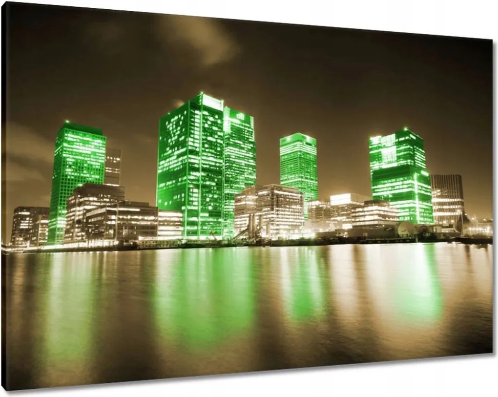 Vászonkép 100x70 London zöld épületei