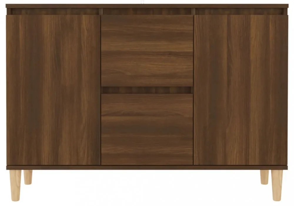 barna tölgyszínű szerelt fa tálalószekrény 101 x 35 x 70 cm
