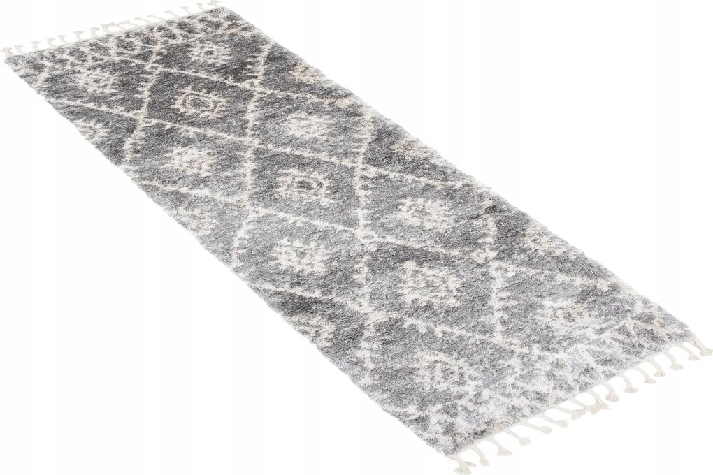 Járdaszőnyeg Shaggy Aztec 70x300 rojtos Boho w02