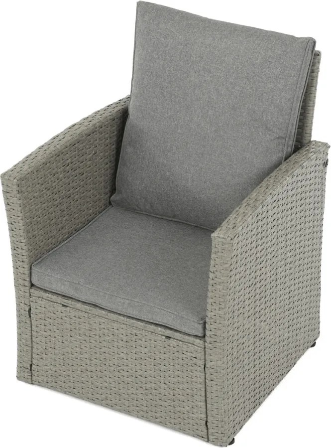 Kerti ülőgarnitúra, polyrattan, szürke, GREY
