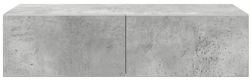Falipolc fiókokkal betonszürke 60x26,5x15 cm műszaki fa