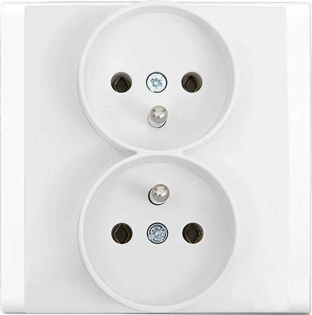 Dupla földelt aljzat fehér elektromos süllyesztett 1 db