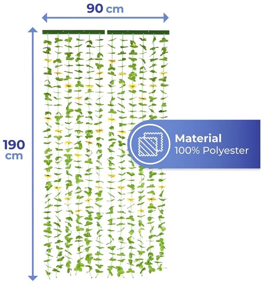 Sárga-zöld függöny ajtóra 90x190 cm Sunflowers – Maximex