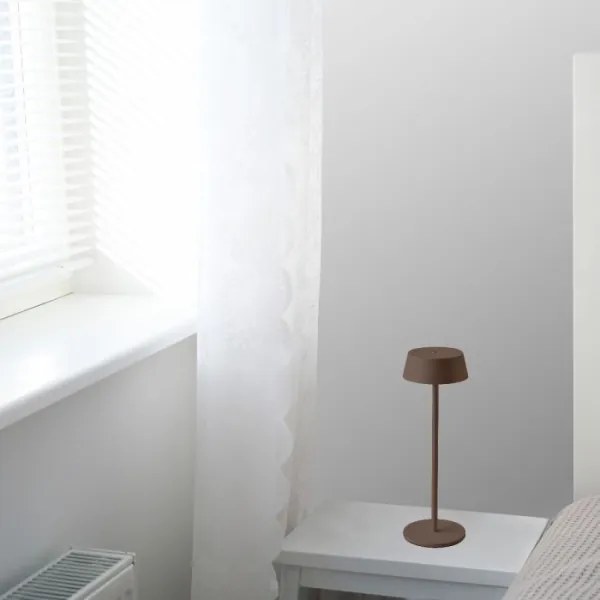 LED Kültéri dimmelhető érintős újratölthető asztali lámpa LED/2W/5V IP54 barna