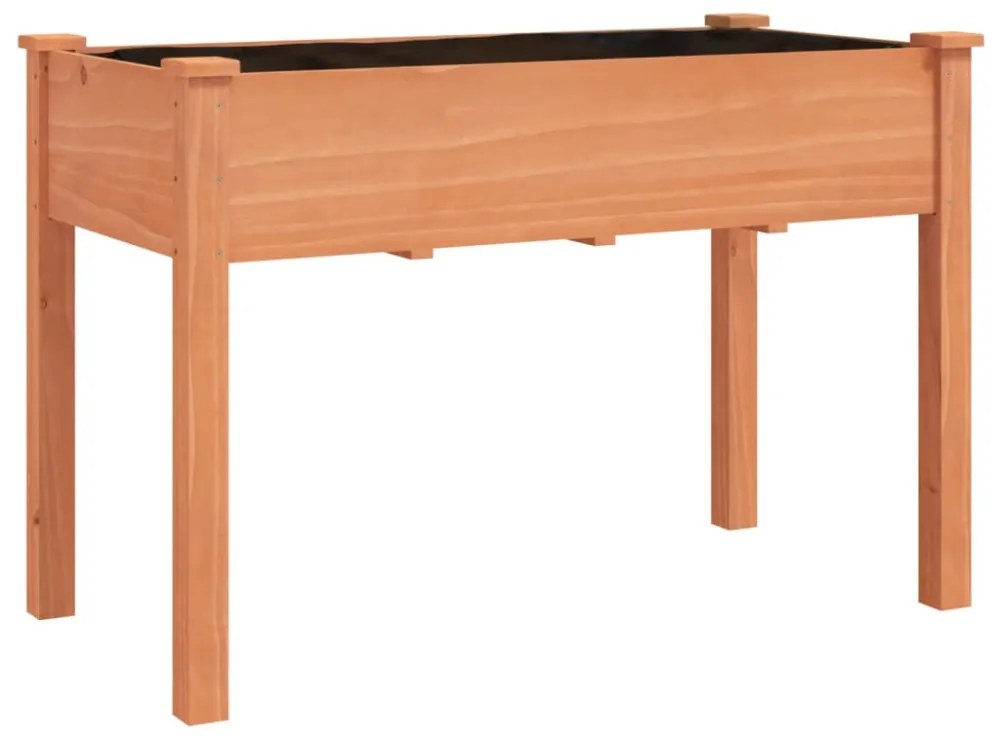 barna tömör fenyőfa kerti ültetőláda béléssel 118 x 59 x 76 cm